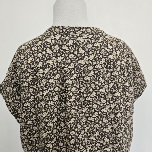 Faherty Dream Cotton Desmond Top Nusafloral Olive Organic Cotton Women Large - Picture 7 of 12